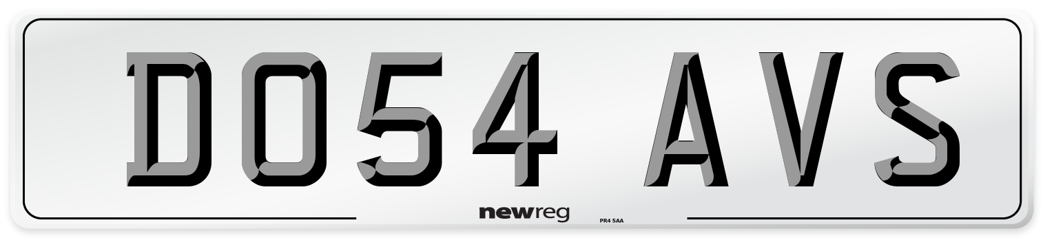 DO54 AVS Number Plate from New Reg